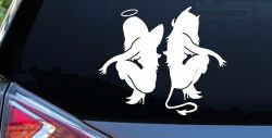 Twins of Good and Evil Good and Bad Girls Devil and Angle Girls Sexy Car or Truck Window Decal Sticker