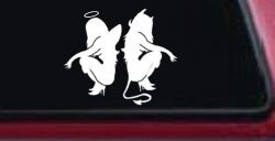 Twins of Good and Evil Good and Bad Girls Devil and Angle Girls Sexy Car or Truck Window Decal Sticker