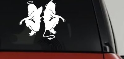 Twins of Good and Evil Good and Bad Girls Devil and Angle Girls Sexy Car or Truck Window Vinyl Decal Sticker
