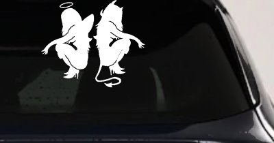 Twins of Good and Evil Good and Bad Girls Devil and Angle Girls Sexy Car or Truck Window Vinyl Decal Sticker