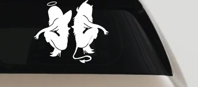 Twins of Good and Evil Good and Bad Girls Devil and Angle Girls Sexy Car or Truck Window Vinyl Decal Sticker