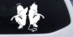 Twins of Good and Evil Good and Bad Girls Devil and Angle Girls Sexy Car or Truck Window Decal Sticker