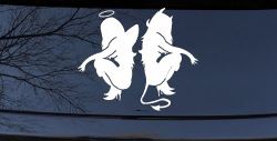 Twins of Good and Evil Good and Bad Girls Devil and Angle Girls Sexy Car or Truck Window Decal Sticker