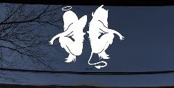 Twins of Good and Evil Good and Bad Girls Devil and Angle Girls Sexy Car or Truck Window Decal Sticker