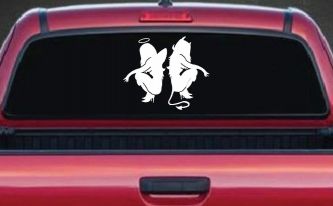 Twins of Good and Evil Good and Bad Girls Devil and Angle Girls Sexy Car or Truck Window Decal Sticker