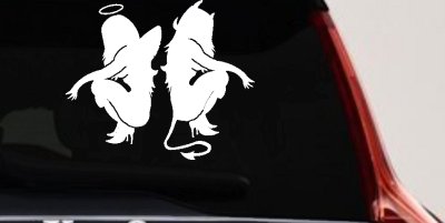 Twins of Good and Evil Good and Bad Girls Devil and Angle Girls Sexy Car or Truck Window Vinyl Decal Sticker