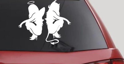Twins of Good and Evil Good and Bad Girls Devil and Angle Girls Sexy Car or Truck Window Vinyl Decal Sticker