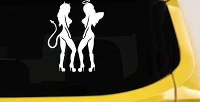 Twins of Good and Evil Good and Bad Girls Angel and Devil Girls Sexy Car or Truck Window Vinyl Decal Sticker