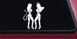 Twins of Good and Evil Good and Bad Girls Angel and Devil Girls Sexy Car or Truck Window Decal Sticker