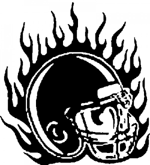 Flaming Football Helmet