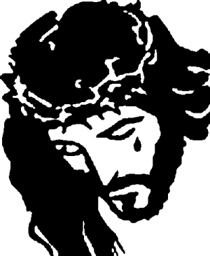 Jesus with tear Christian car-window-decals-stickers