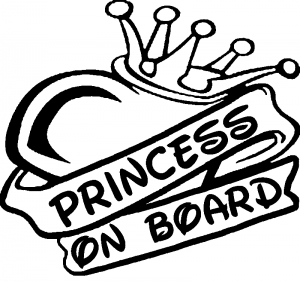 Princess On Board Girlie car-window-decals-stickers