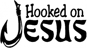 Hooked On Jesus Christian car-window-decals-stickers