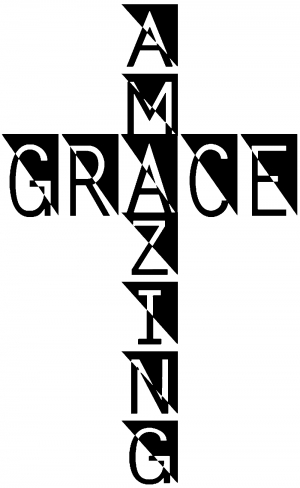 Amazing Grace Cross Christian car-window-decals-stickers