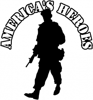 Military American Heroes Military car-window-decals-stickers
