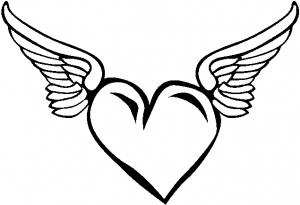 Heart With Wings Girlie car-window-decals-stickers