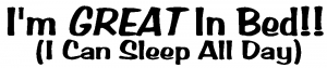 Great In Bed Funny car-window-decals-stickers