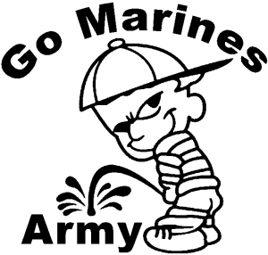 Go Marines Pee On Army Military car-window-decals-stickers