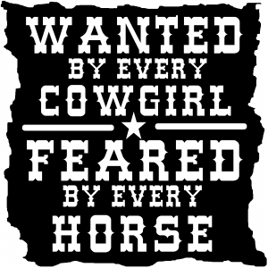 Wanted By Cowgirls Feared By Horses Western car-window-decals-stickers