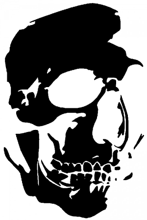 Skull Shadowed Side Decal