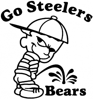 Go Steelers Pee On Bears Pee Ons car-window-decals-stickers