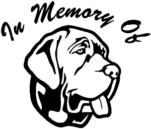 In Memory Of Mastiff Dog Decal
