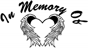 In Memory Of Heart With Wings Decal