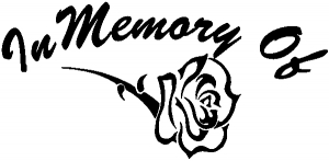 In Memory Of Rose Decal Girlie car-window-decals-stickers