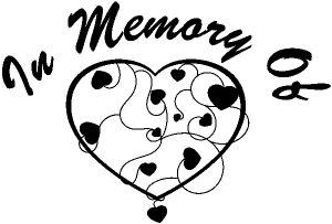 In Memory Of Hearts Decal