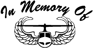 In Memory Of Helicopter with Wings Decal