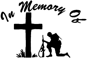 In Memory Of Troop at Cross Decal Military car-window-decals-stickers