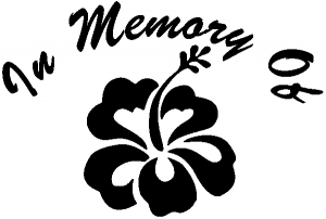 In Memory Of Hibiscus Flower Decal