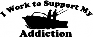 I Work To Support Fishing Decal