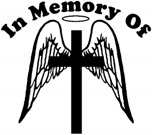 Angel Wings Cross Halo In Memory Decal Christian car-window-decals-stickers