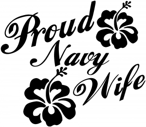 Proud Navy Wife Hibiscus Flowers Military car-window-decals-stickers