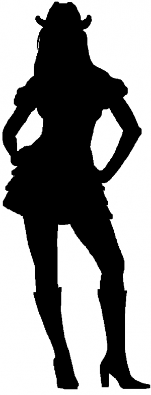 Sexy Cowgirl Silhouette Decal Silhouettes car-window-decals-stickers