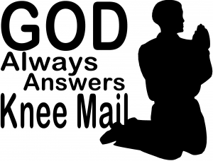 God Always Answers Knee Mail Man Decal Christian car-window-decals-stickers