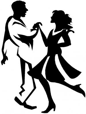 Couple Dancing 1 Line Art Decal