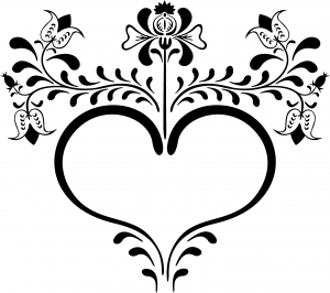 Heart with Flower Vines Decal Flowers And Vines car-window-decals-stickers