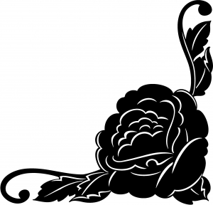 Rose Inside Corner Decal Flowers And Vines car-window-decals-stickers