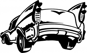 Classic Big Fin Muscle Car Decal Garage Decals car-window-decals-stickers