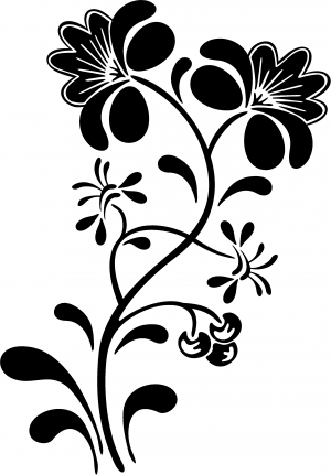 Swirl Leaf Flowers Decal Flowers And Vines car-window-decals-stickers