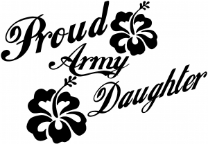 Proud Army Daughter Hibiscus Flowers Military car-window-decals-stickers