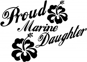 Proud Marine Daughter Hibiscus Flowers Military car-window-decals-stickers