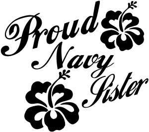 Proud Navy Sister Hibiscus Flowers Military car-window-decals-stickers
