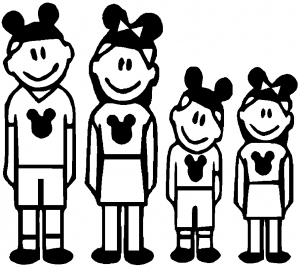 Mickey Mouse Disney 2 Kids Stick Family