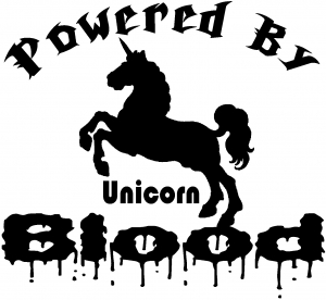 Powered By Unicorn Blood Funny car-window-decals-stickers