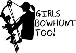 Girls Bow Hunt Too Car or Truck Window Decal Sticker - Rad Dezigns