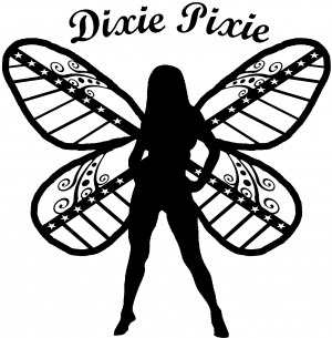 Dixie Pixie Fairy With Text Country car-window-decals-stickers