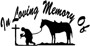 In Memory Of Cowboy At Cross Western car-window-decals-stickers